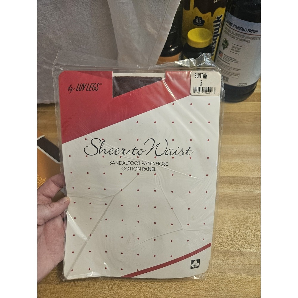 Vintage Suntan Sheer To Waist Pantyhose By Luv Legs